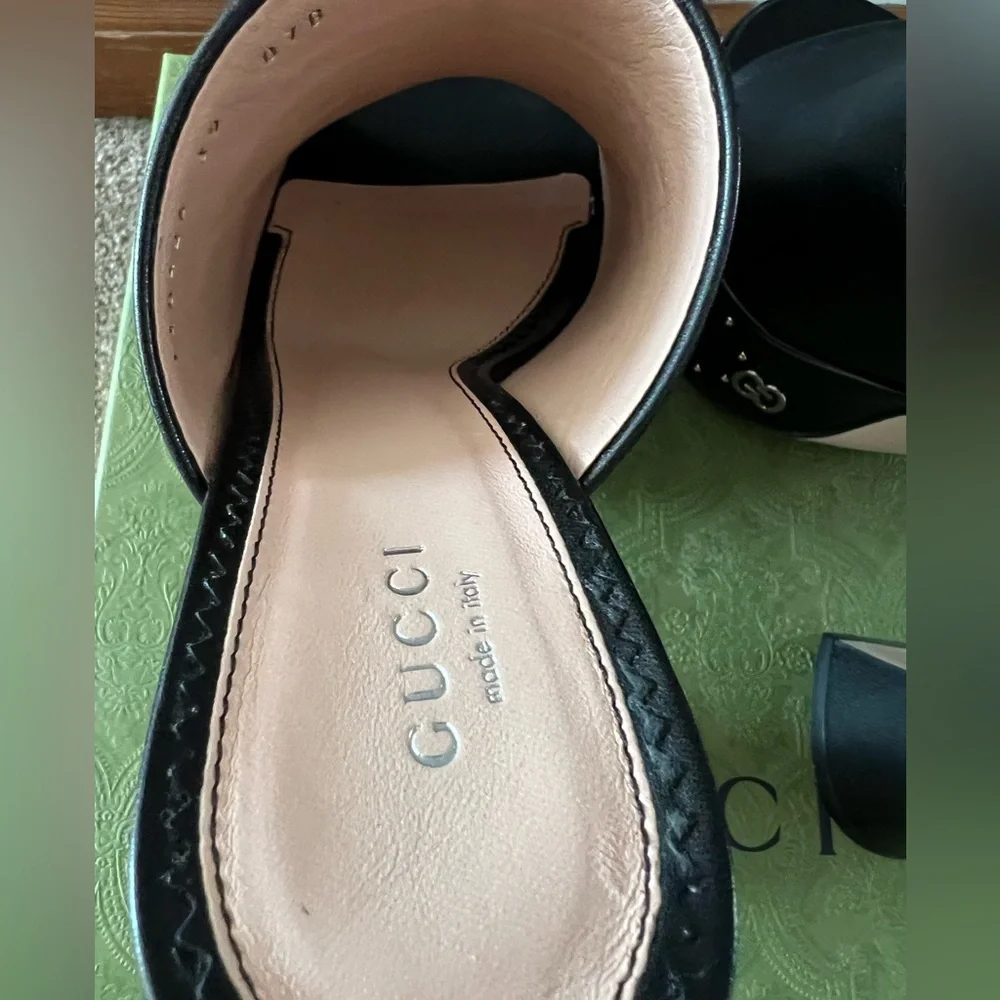 Gucci black platform mules with silver logos - Picture 9 of 15